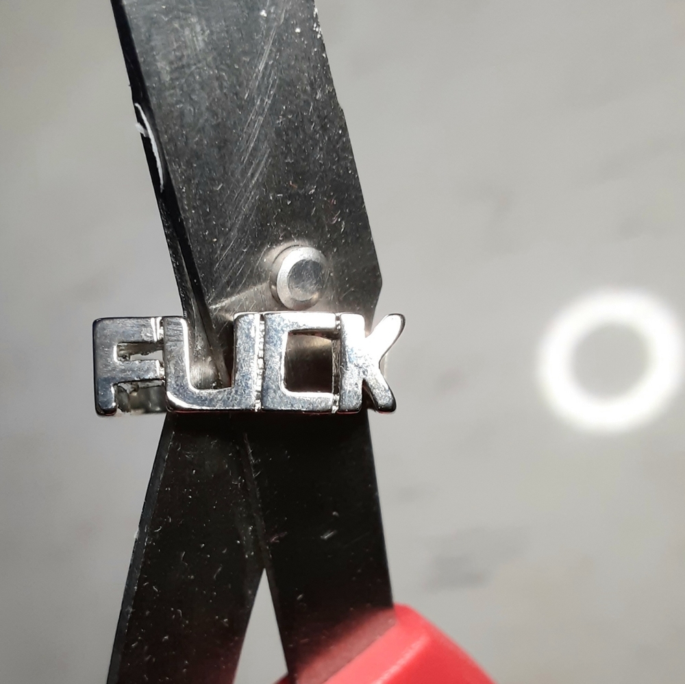 Silver "FUCK" Ring
